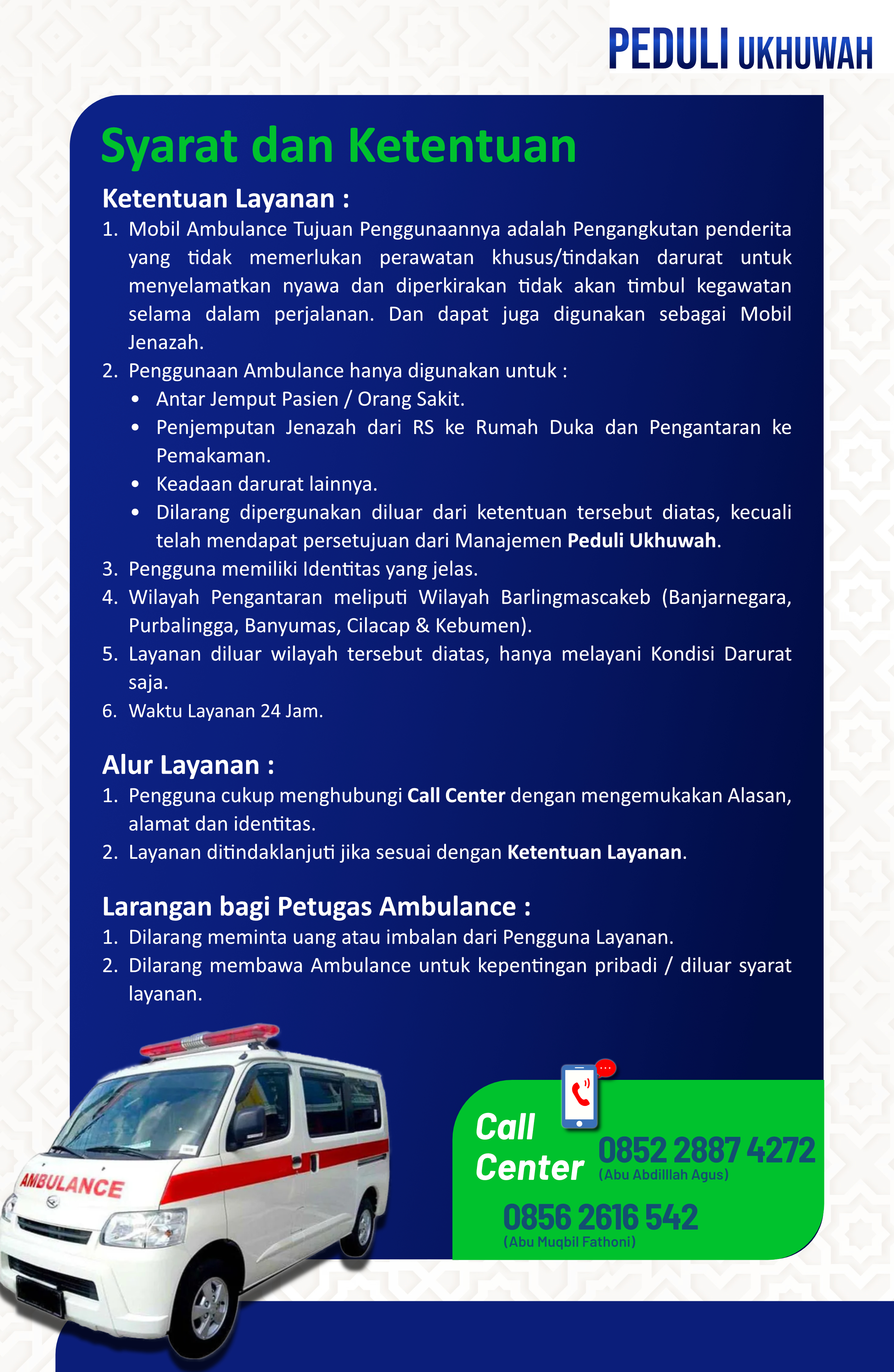 Layanan Ambulans Gratis dari Organisasi Sosial Peduli Ukhuwah Cilacap